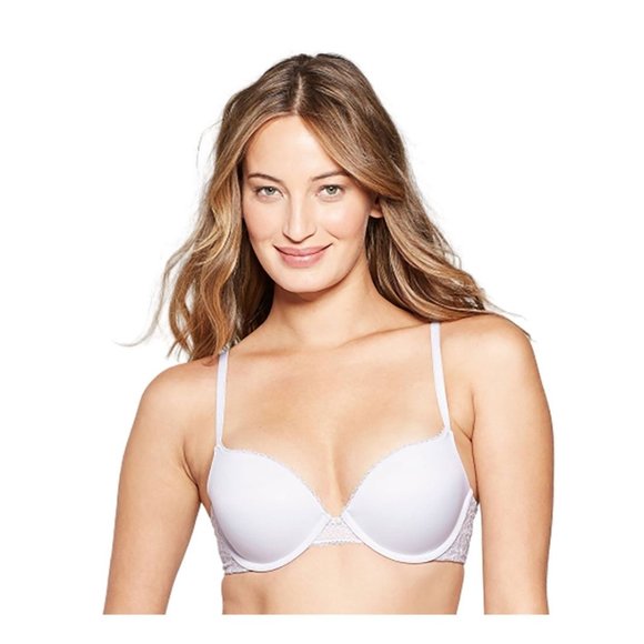 Auden Gray Plunge Push Up Bra Light Gray Target - Picture 1 of 12